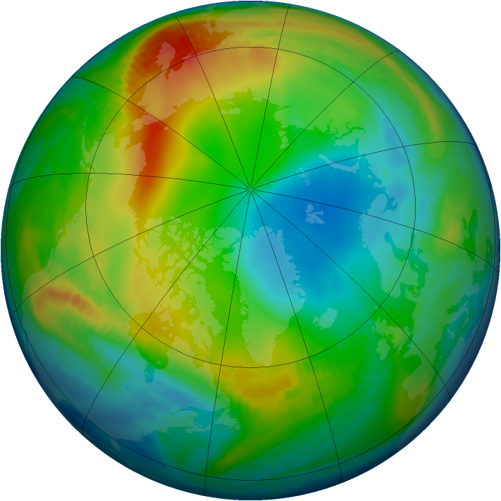 Arctic ozone map for 16 December 1984